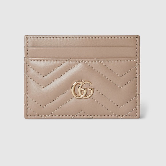 Gucci Accessories - Gucci GG Marmont Taupe Card Holder